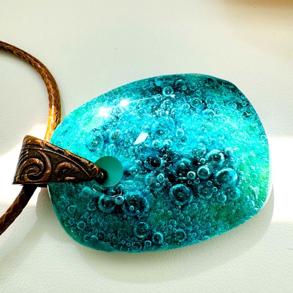 **SOLD** Handmade Fused Glass Pendant - Picture 4 of 5